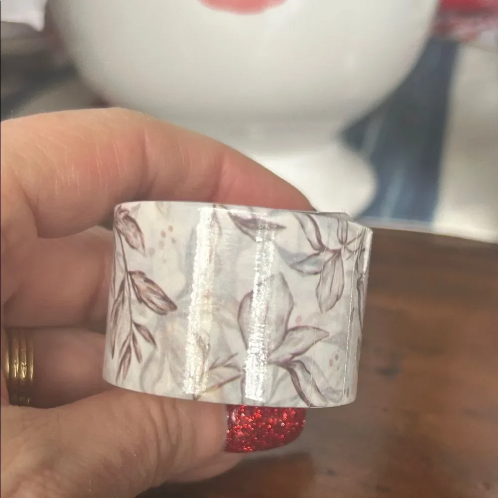 Paperminty Washi large width size Floral Cream and Brown